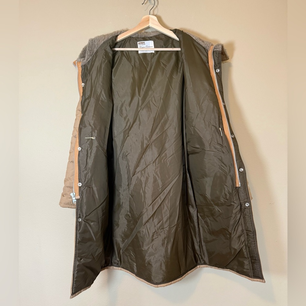 Vintage Montgomery Ward Tan Quilted Parka Puffer Jacket - Picture 4 of 6